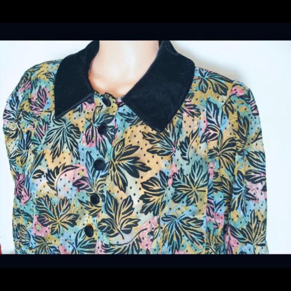 Vintage Burnout Velvet Confetti Color Babydoll Top